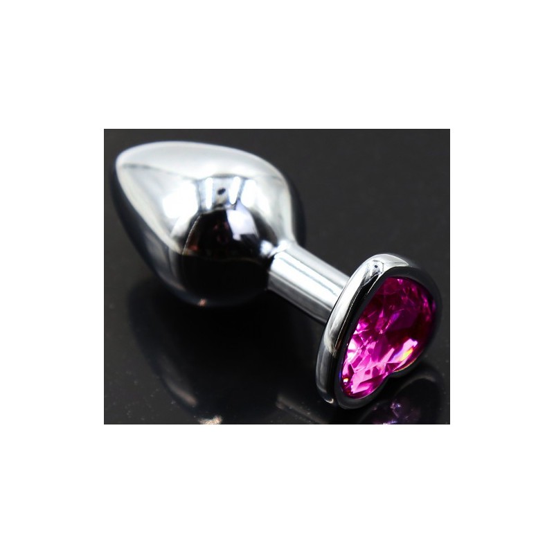 ΜΙΚΡΗ μεταλλική σφήνα με σχήμα Καρδιάς βαθύ ΡΟΖ 7 εκ