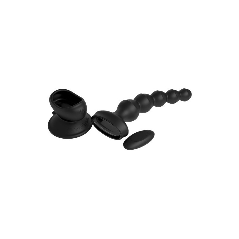 3Some Wall Banger Anal Beads with Remote Control Black