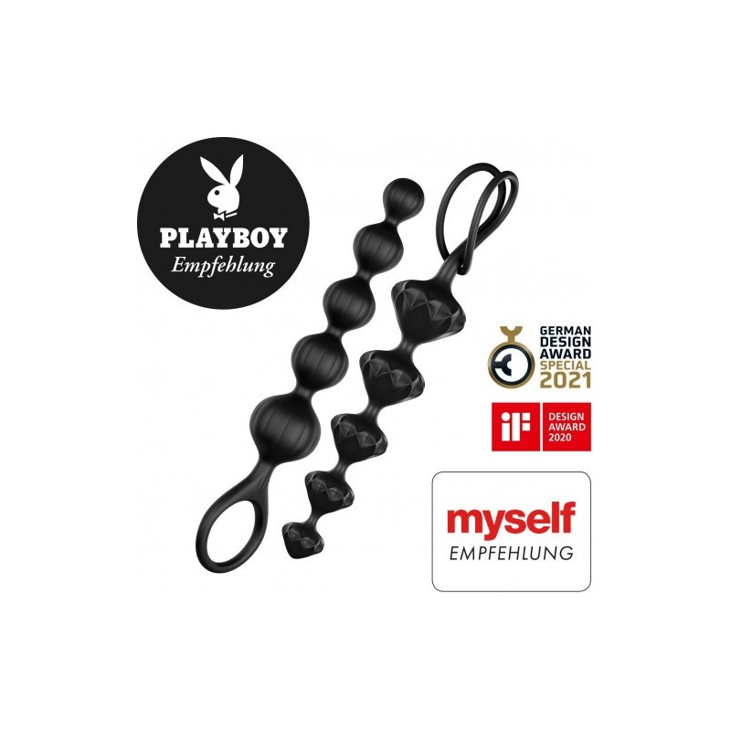 Satisfyer μαύρες πρωτικές μπαλίτσες (σετ των 2)