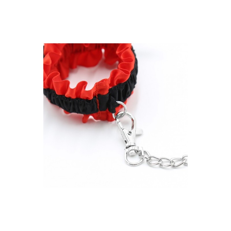 Κόκκινο Κολλάρο με Συνδεδεμένες Χειροπέδες Naughty Toys
