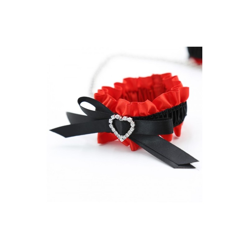 Κόκκινο Κολλάρο με Συνδεδεμένες Χειροπέδες Naughty Toys