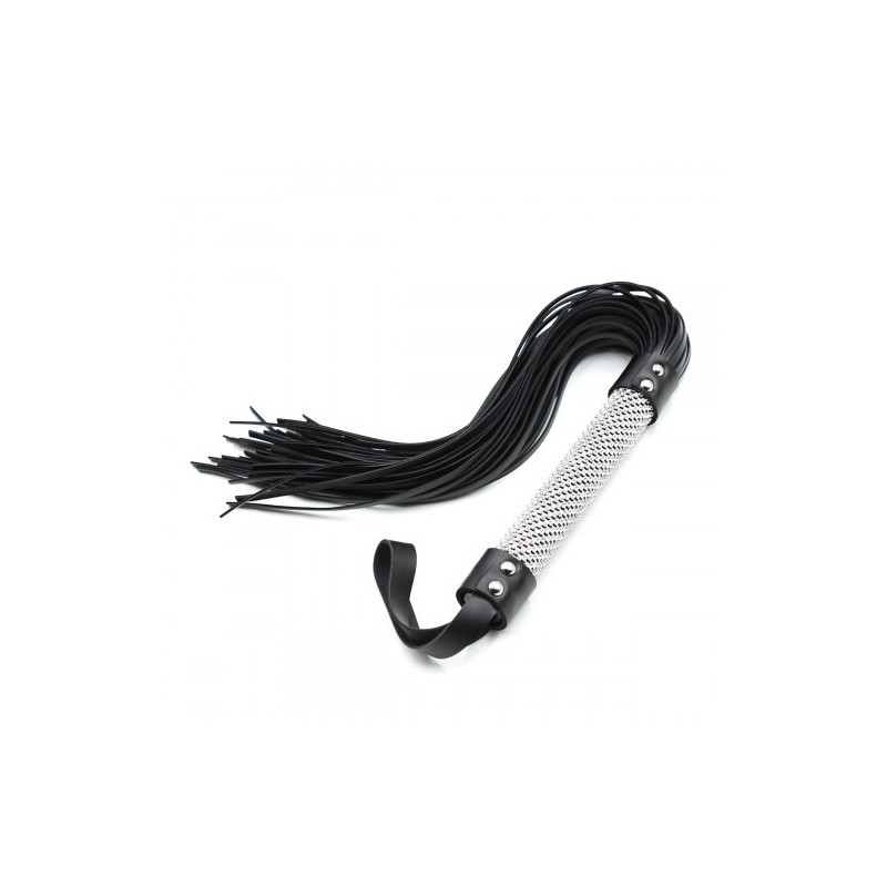 Μαύρο Μαστίγιο Αλογοουρά με Διαμαντένια Χειρολαβή 51εκ Naughty Toys