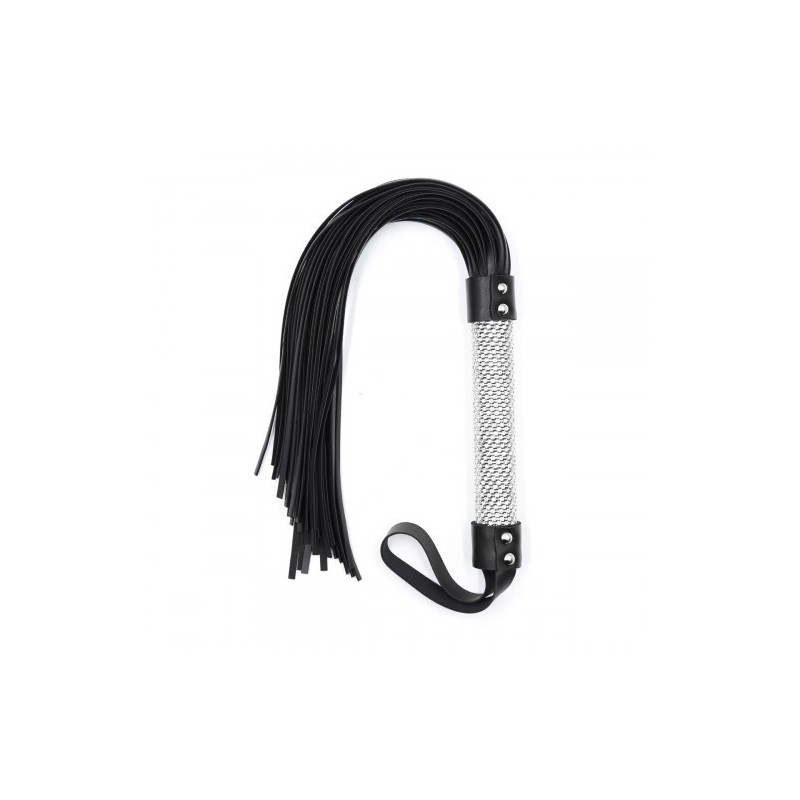 Μαύρο Μαστίγιο Αλογοουρά με Διαμαντένια Χειρολαβή 51εκ Naughty Toys