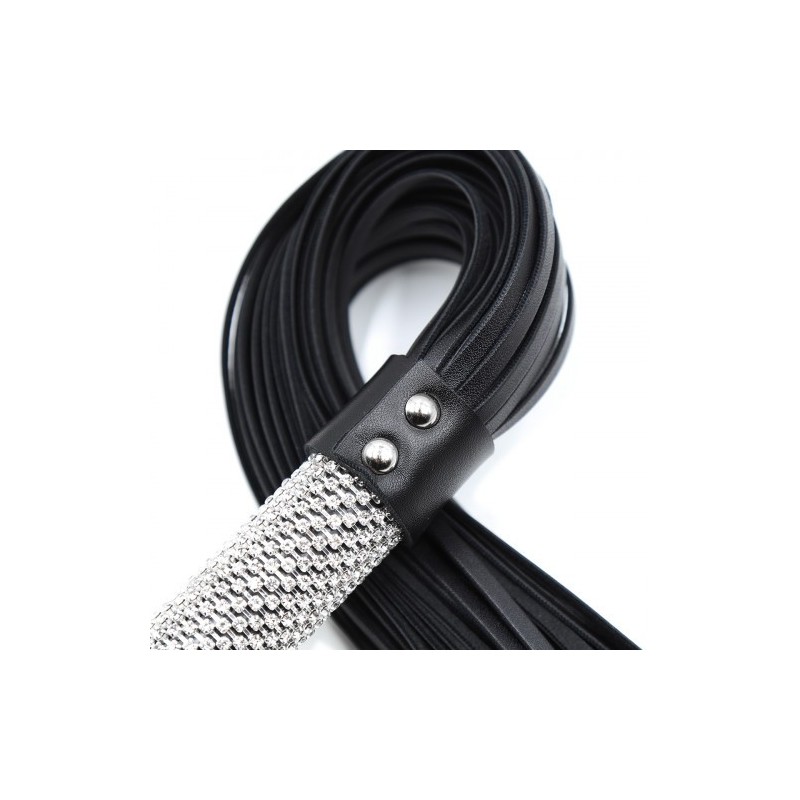 Μαύρο Μαστίγιο Αλογοουρά με Διαμαντένια Χειρολαβή 51εκ Naughty Toys