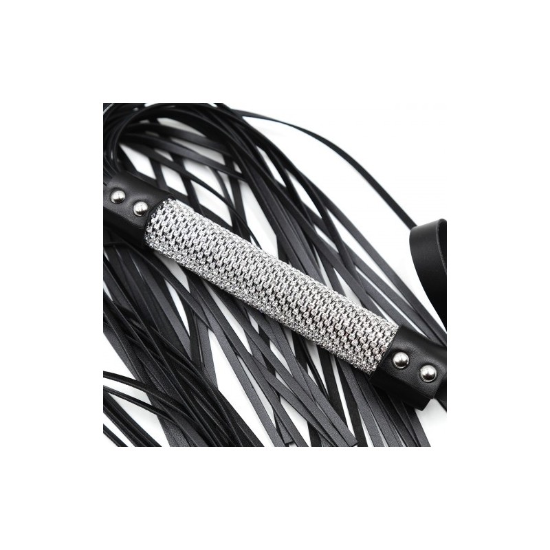 Μαύρο Μαστίγιο Αλογοουρά με Διαμαντένια Χειρολαβή 51εκ Naughty Toys