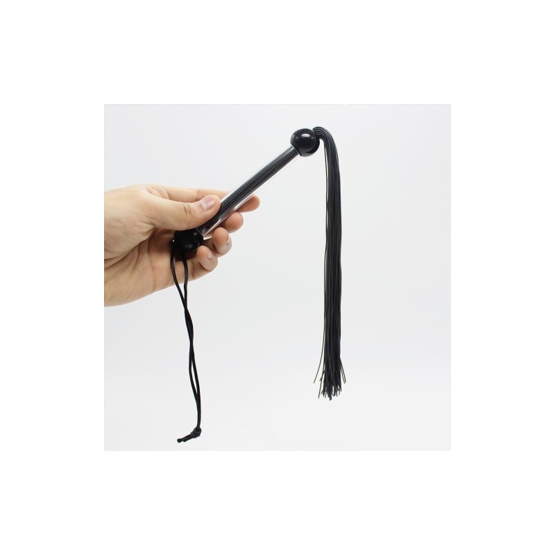 Μικρό Μαύρο Σιλικονάτο Μαστίγιο Αλογοουρά 36εκ Naughty Toys