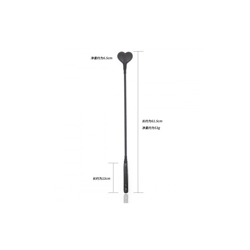 Ποιοτικό Μαύρο Μαστίγιο ιππασίας με σχήμα καρδιάς 62 εκ