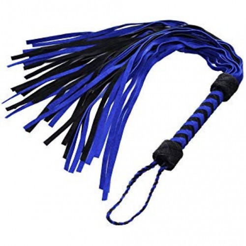 Blue Soft Leather Flogger 40cm