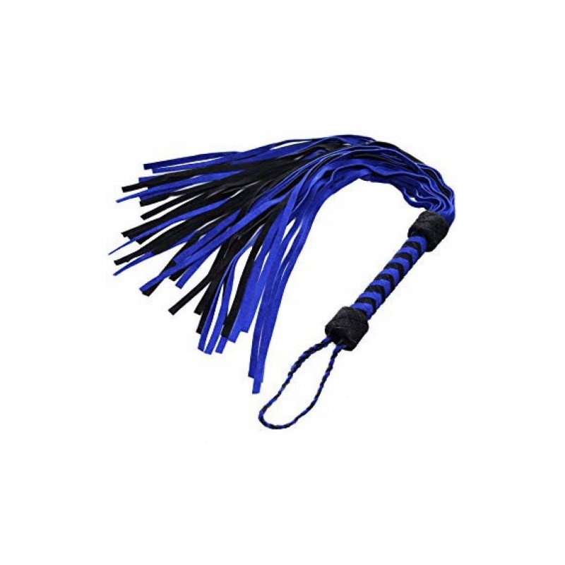 Blue Soft Leather Flogger 40cm