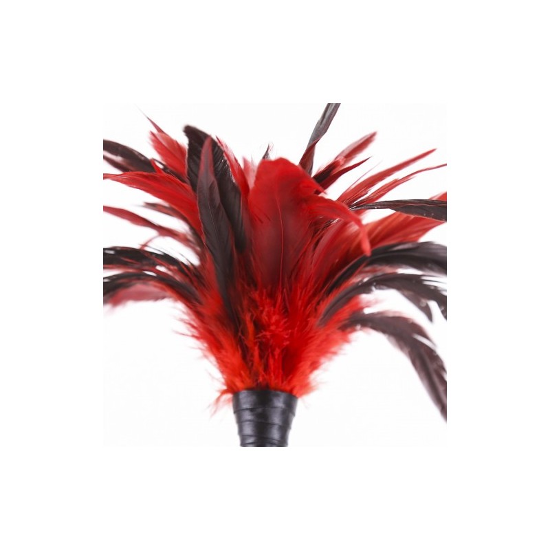 Κοκκινόμαυρη ξεσκωνίστρα πουπουλένια γαργαλίστρα 35cm
