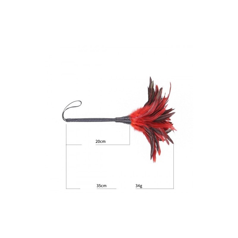 Κοκκινόμαυρη ξεσκωνίστρα πουπουλένια γαργαλίστρα 35cm