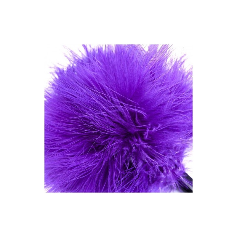 Αισθησιακή Μωβ πουπουλένια Γαργαλίστρα με ακρυλική χειρολαβή 17εκ