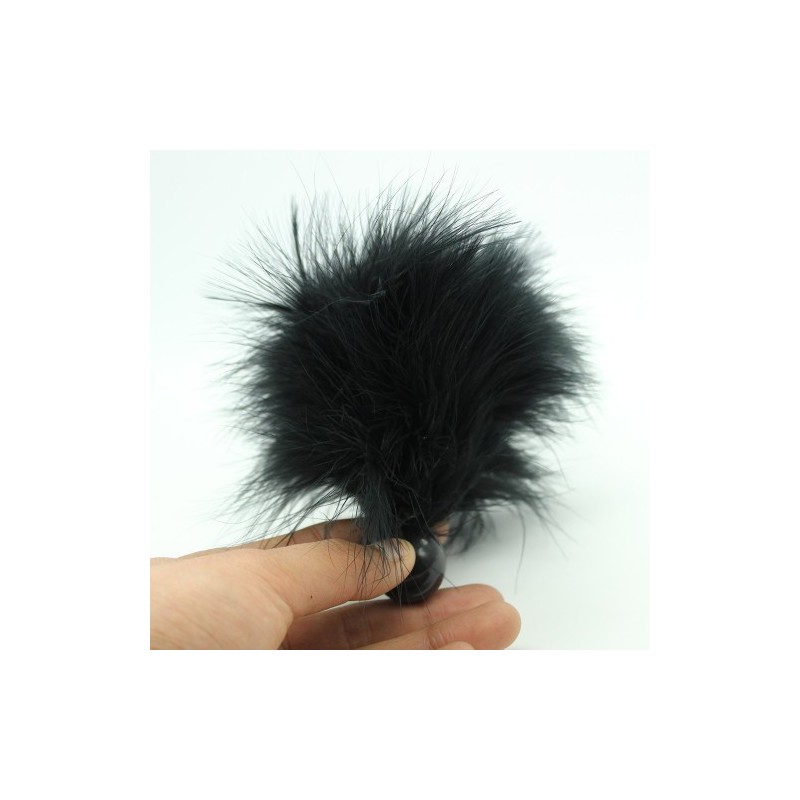 Μικρή Μαύρη πουπουλένια Γαργαλίστρα 12 εκ