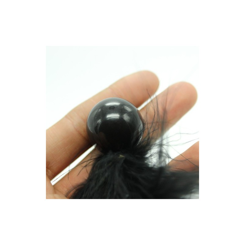 Μικρή Μαύρη πουπουλένια Γαργαλίστρα 12 εκ