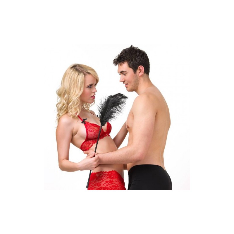 Αισθησιακή Μαύρη Φτερωτή Γαργαλίστρα 46 εκ