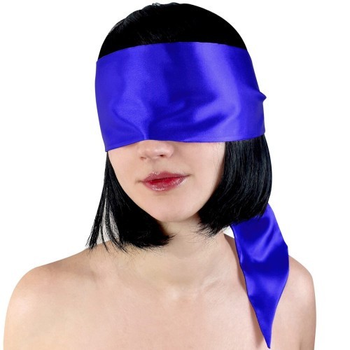 Σετ Μπλε Σατέν Καλύπτρα Ματιών και Γαργαλίστρα με Φτερό