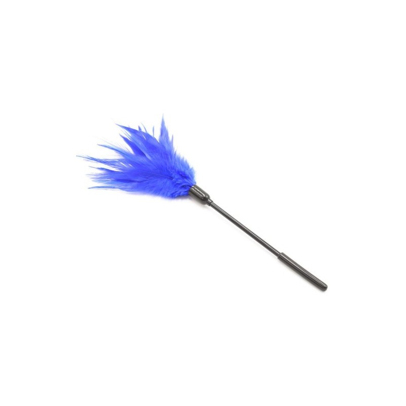 Σετ Μπλε Σατέν Καλύπτρα Ματιών και Γαργαλίστρα με Φτερό