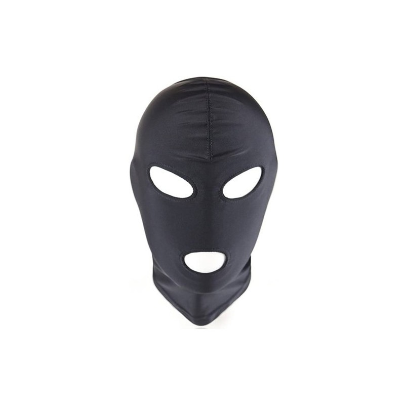 Naughty Toys Black Three Holes Bondage Hood LARGE