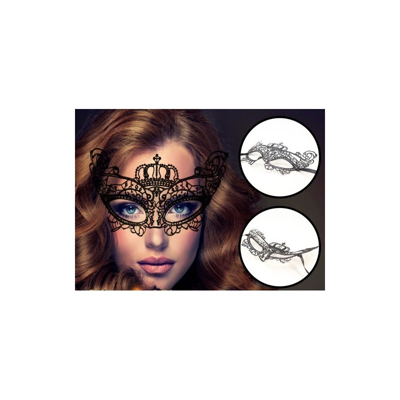 Naughty Toys Black Venetian embroidered Queen's Eye Mask