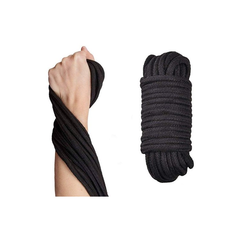 ΜΑΥΡΟ Μαλακό Βαμβακερό BDSM Σχοινί 20 ΜΕΤΡΑ