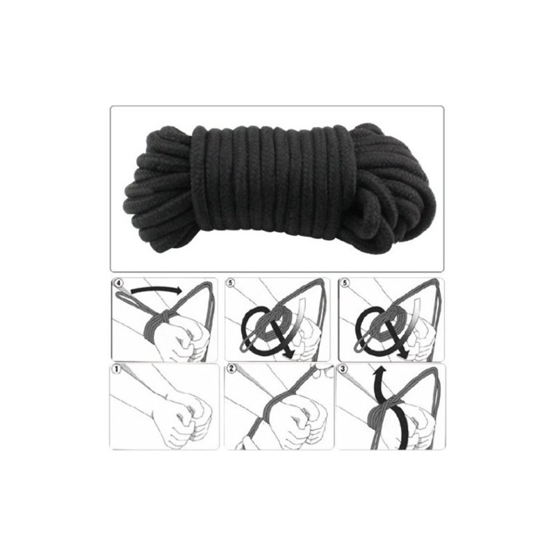 ΜΑΥΡΟ Μαλακό Βαμβακερό BDSM Σχοινί 20 ΜΕΤΡΑ