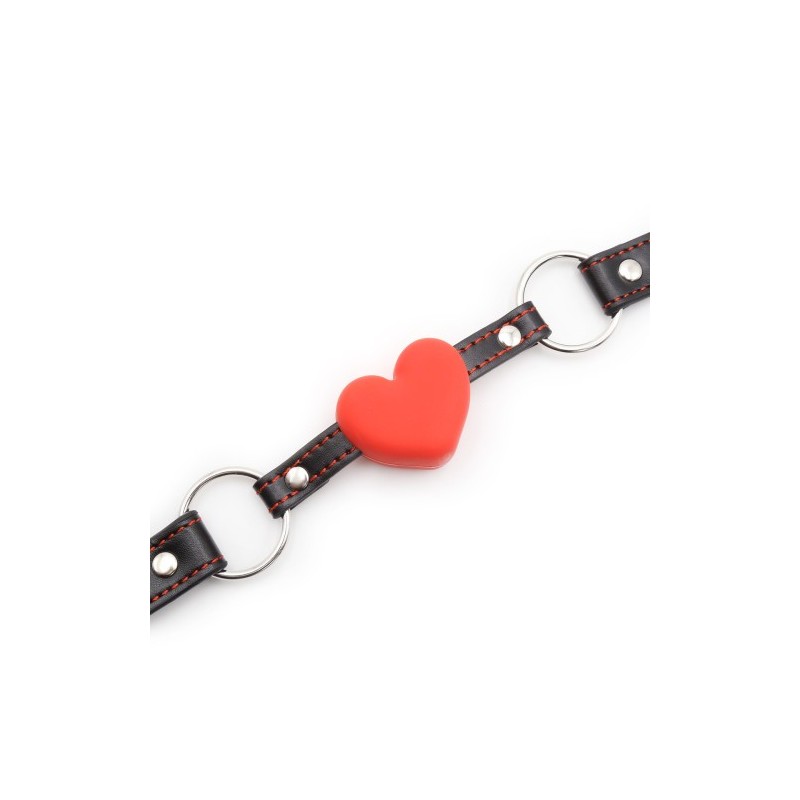 Adjustable mouth gag Red Silicone heart Ø 3.5