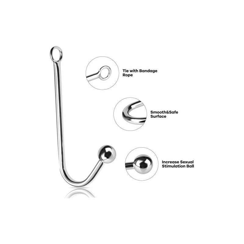 Μεταλλικός Πρωκτικός Γάτζος με Δαχτυλίδι για Σχοινί Ø2.6 cm