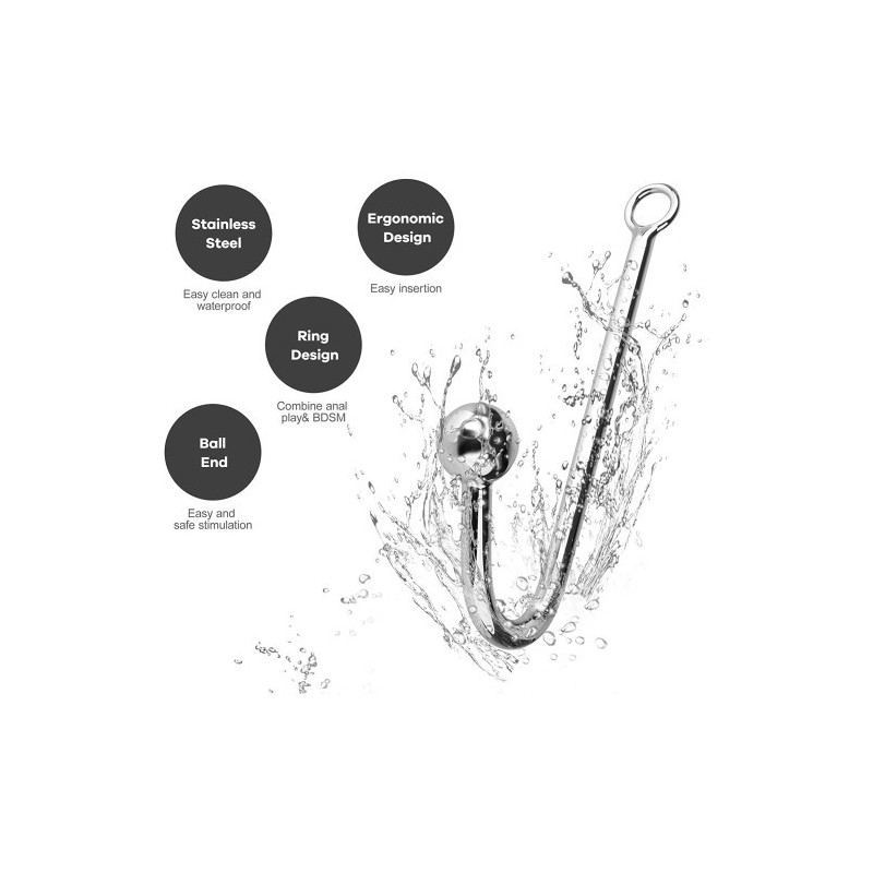 Μεταλλικός Πρωκτικός Γάτζος με Δαχτυλίδι για Σχοινί Ø2.6 cm