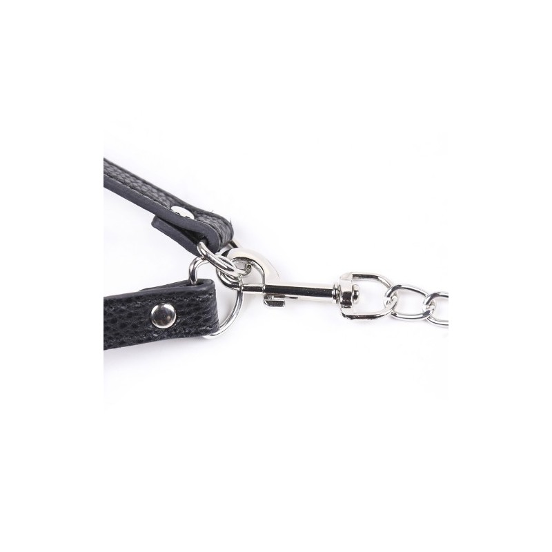 Δερμάτινο Κλουβί Πέους με Αλυσιδένιο Λουρί