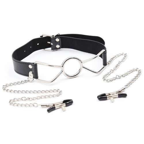 Μεγάλο Μεταλλικό Φίμωτρο με Σφικτήρες Θηλών