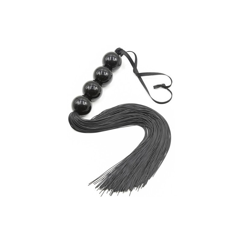 Μαύρο Μαστίγιο Σιλικόνης με Χάνδρινη Χειρολαβή Naughty Toys 45cm