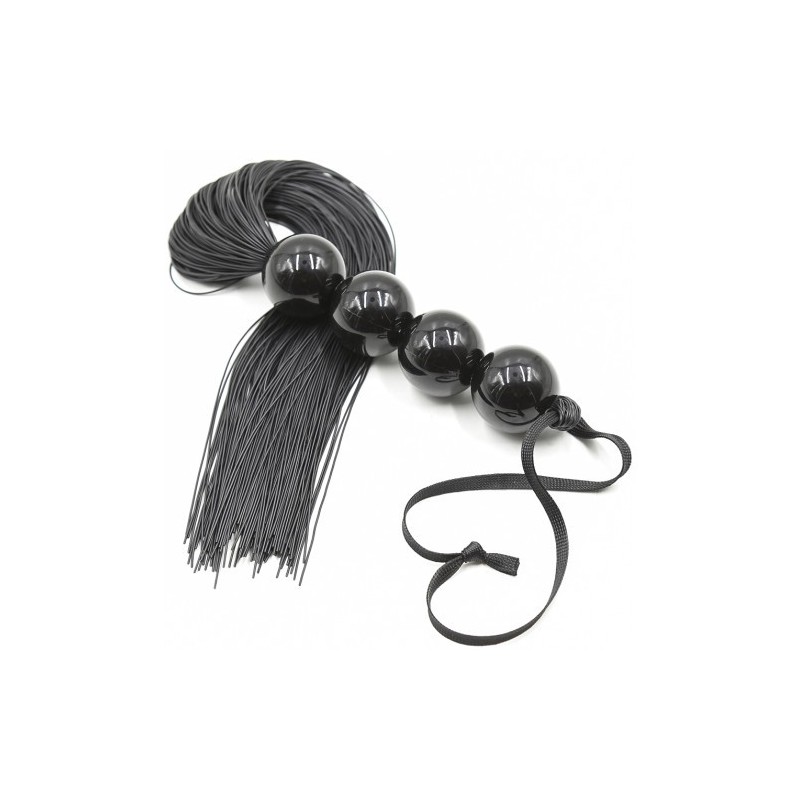 Μαύρο Μαστίγιο Σιλικόνης με Χάνδρινη Χειρολαβή Naughty Toys 45cm