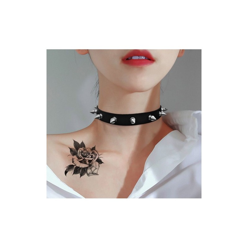 Μαύρο Ρυθμιζόμενο Φετιχιστικό Κολλάρο με Καρφάκια