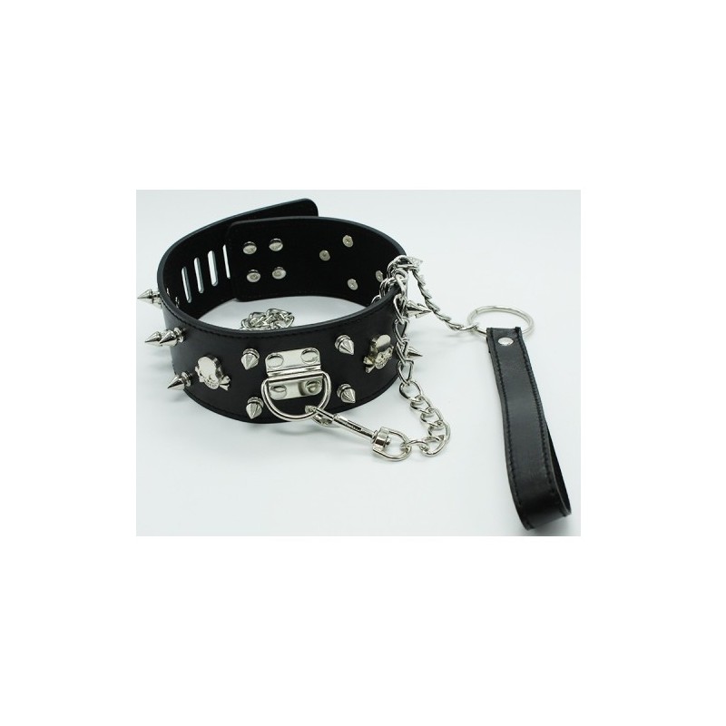 Μαύρο Φετιχιστικό Κολλάρο με Αλυσιδένιο Λουρί