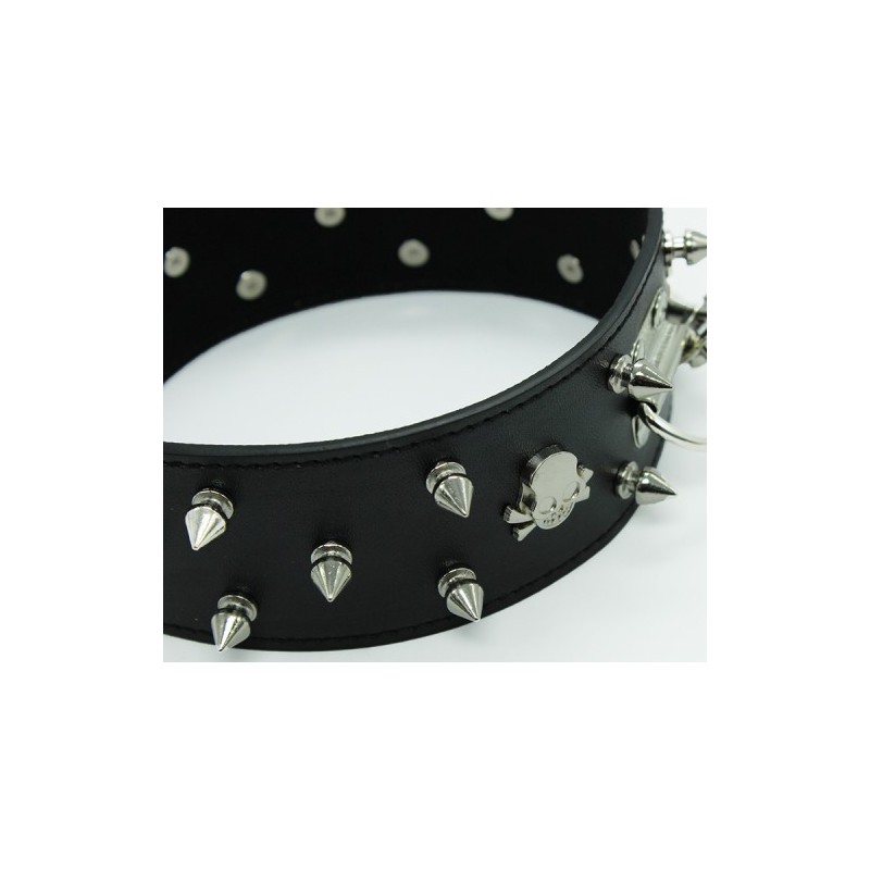 Μαύρο Φετιχιστικό Κολλάρο με Αλυσιδένιο Λουρί
