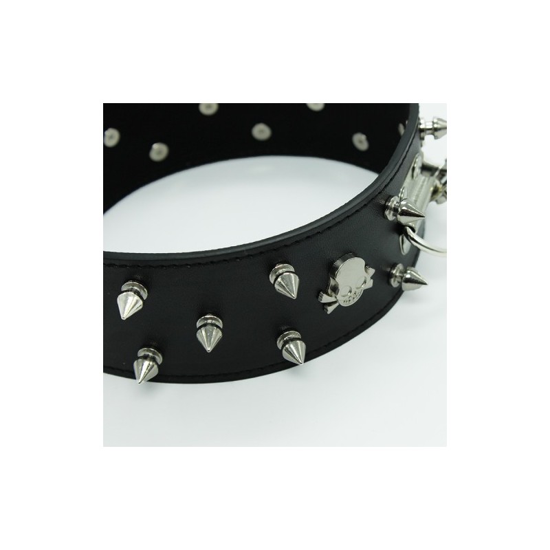 Μαύρο Φετιχιστικό Κολλάρο με Αλυσιδένιο Λουρί