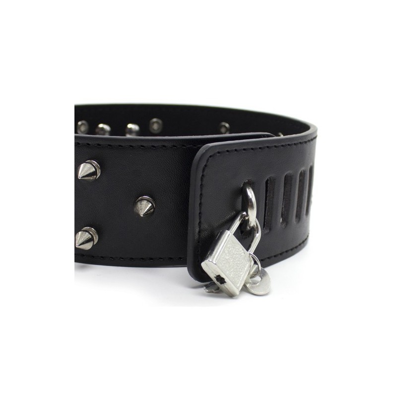 Μαύρο Φετιχιστικό Κολλάρο με Αλυσιδένιο Λουρί