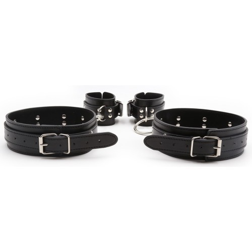 Μαύρα Δεσμά Καρπών &amp Μηρών Naughty Toys