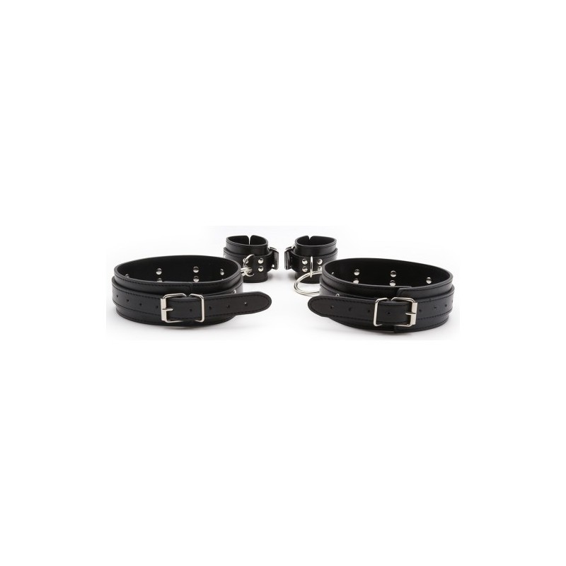 Μαύρα Δεσμά Καρπών &amp Μηρών Naughty Toys