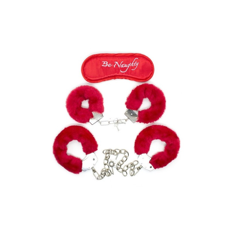 Κόκκινο Σετ Χειροπέδες με Μάσκα Ματιών Naughty Toys