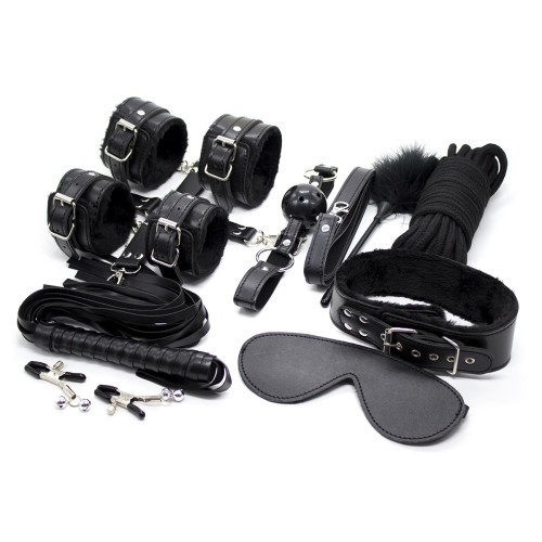 Μαύρο Σετ 10 φετίχ ερωτικά αξεσουάρ Naughty Toys