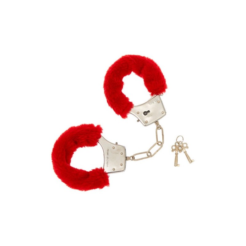 Χειροπέδες μεταλλικές με κόκκινο γουνάκι Naughty Toys