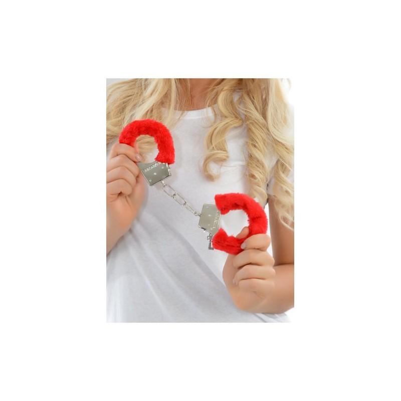 Χειροπέδες μεταλλικές με κόκκινο γουνάκι Naughty Toys