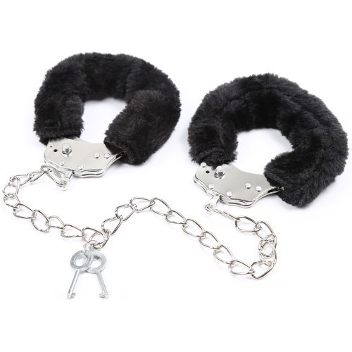 Μεταλλικά δεσμά αστραγάλων ποδιών με μαύρο γουνάκι