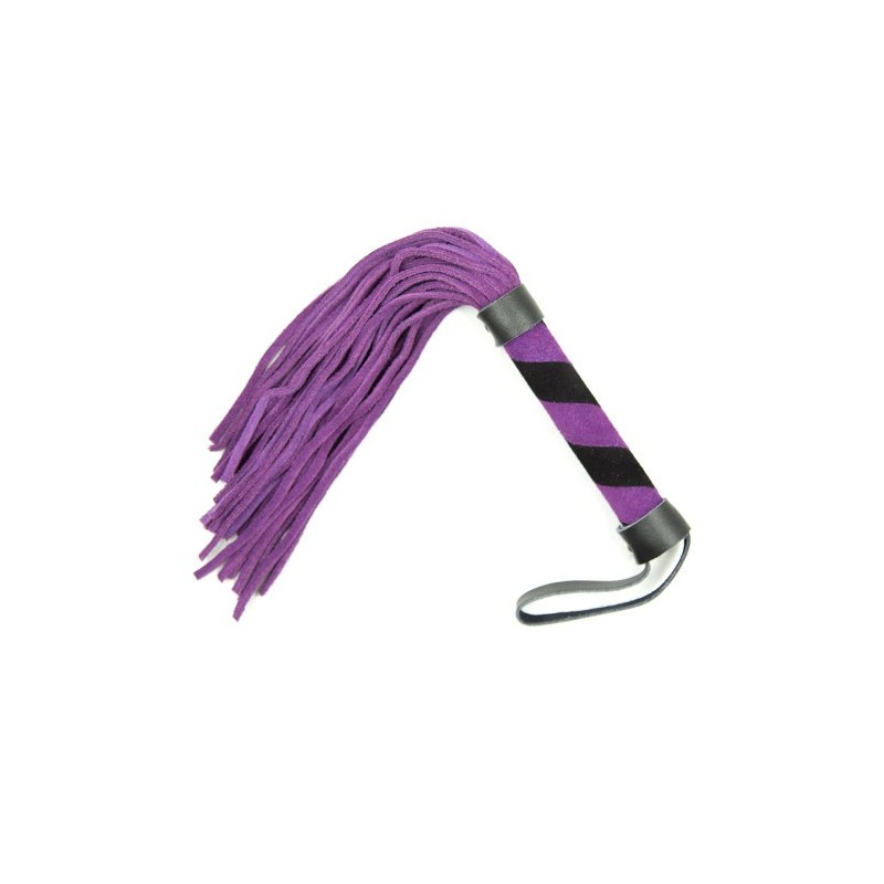 Αυθεντικό BDSM Μώβ Μαύρο Νούμποκ δερμάτινο μαστίγιο 24 εκ