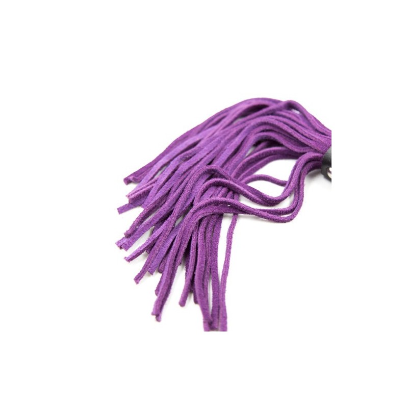 Αυθεντικό BDSM Μώβ Μαύρο Νούμποκ δερμάτινο μαστίγιο 24 εκ