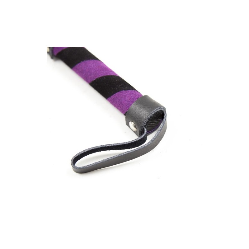 Αυθεντικό BDSM Μώβ Μαύρο Νούμποκ δερμάτινο μαστίγιο 24 εκ