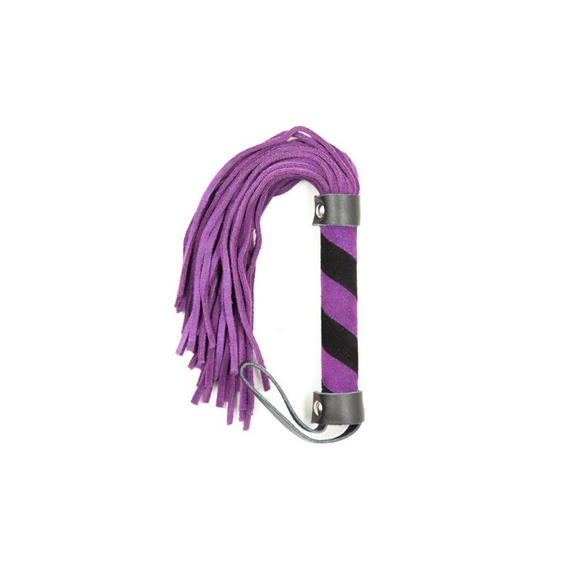 Αυθεντικό BDSM Μώβ Μαύρο Νούμποκ δερμάτινο μαστίγιο 24 εκ