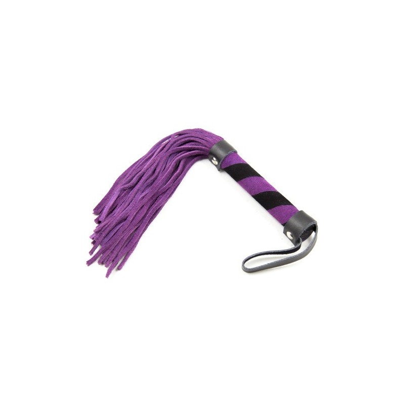 Αυθεντικό BDSM Μώβ Μαύρο Νούμποκ δερμάτινο μαστίγιο 24 εκ