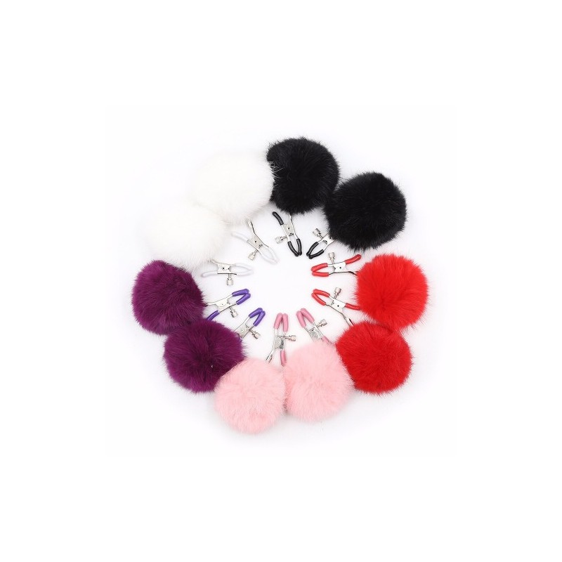 Μαύροι Πουπουλένιοι Σφικτήρες Θηλών Naughty Toys